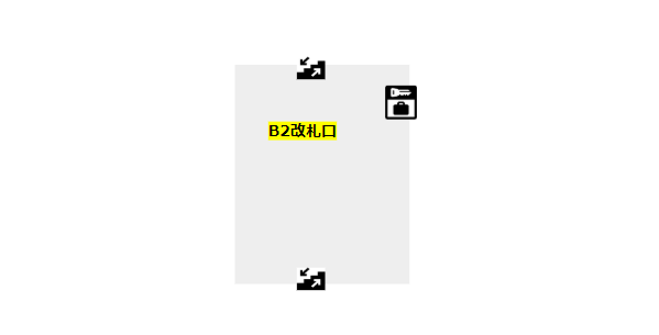 みなとみらい駅構内図（改札階、B2）