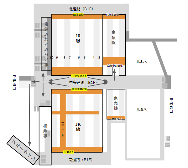 横浜駅構内マップ