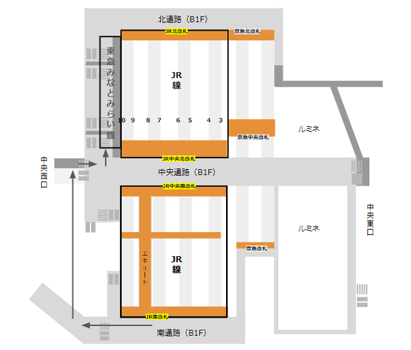 横浜駅構内マップ