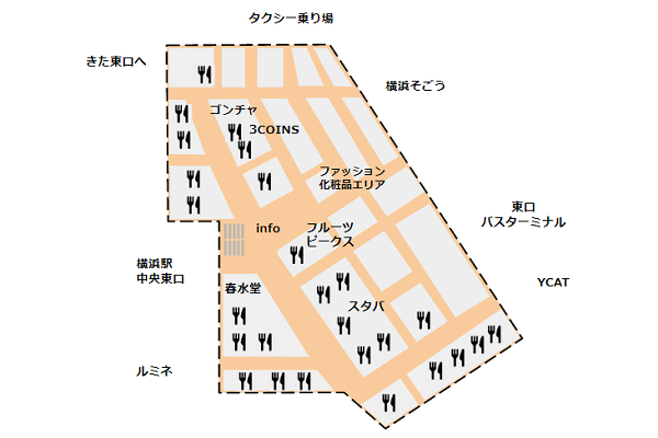 横浜ポルタ地下街マップ
