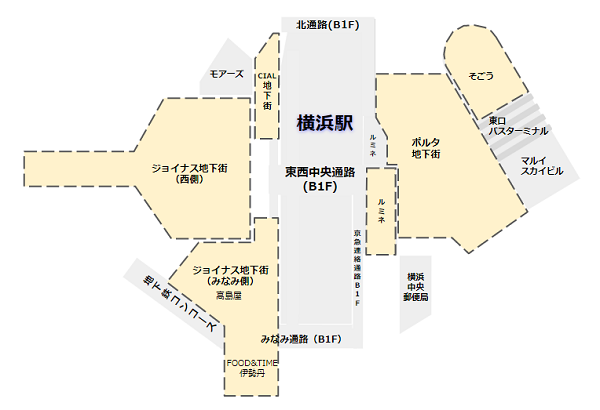 横浜駅地下街マップ