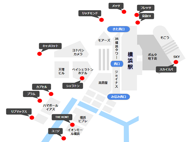 横浜駅周辺ホテルマップ