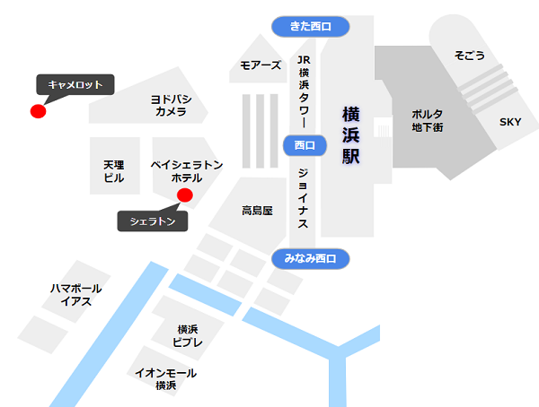 横浜駅周辺のホテルマップ