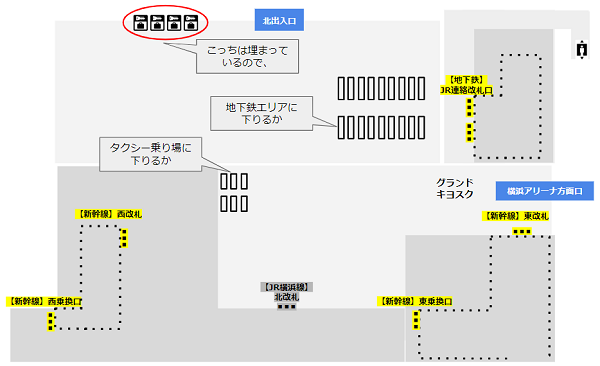 新横浜駅の2Fフロアマップ