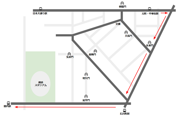 横浜中華街周辺マップ